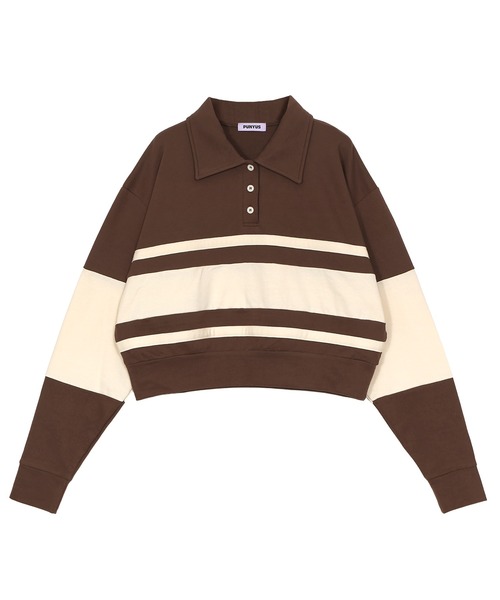 PUNYUS（プニュズ）の「バイカラーラガースウェット（スウェット・レディース・サックスブルー/ブラウン/ピンク・3/4/5）」の11枚目の写真