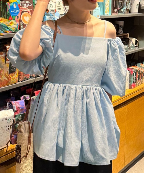junoah（ジュノア）の「チョーカー付きバックスリットペプラムトップス（シャツ/ブラウス・レディース・アイボリー/ブラック/ライトブルー・LARGE/MEDIUM/SMALL）」の12枚目の写真