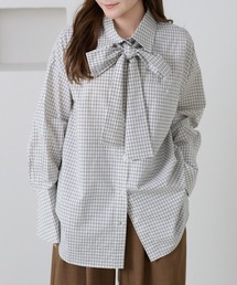 apres jour clair | 【apres jour clair】チェックボウタイシャツ(シャツ/ブラウス)