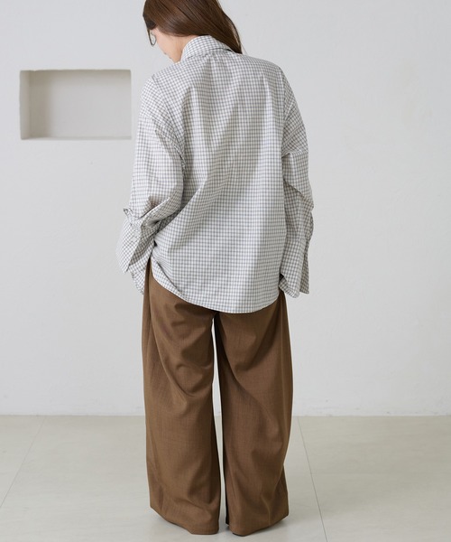 apres jour clair（アプレジュールクレア）の「【apres jour clair】チェックボウタイシャツ（シャツ/ブラウス・レディース・ベージュ系その他/ホワイト系その他/ブラック系その他・フリー/X-LARGE）」の8枚目の写真