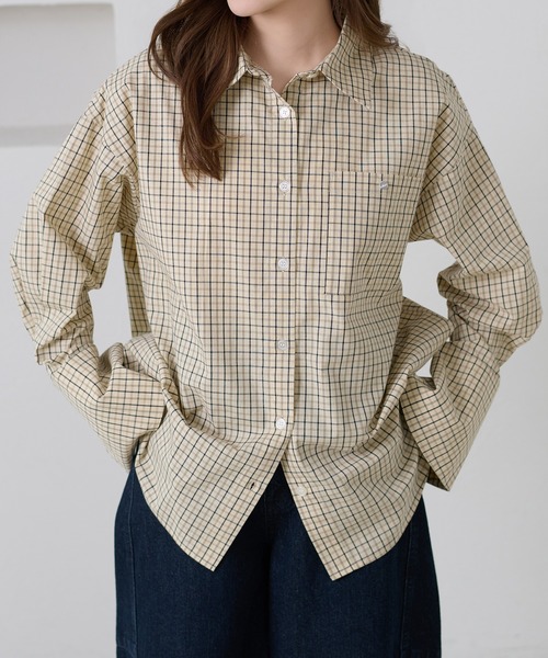 apres jour clair（アプレジュールクレア）の「【apres jour clair】チェックボウタイシャツ（シャツ/ブラウス・レディース・ベージュ系その他/ホワイト系その他/ブラック系その他・フリー/X-LARGE）」の19枚目の写真