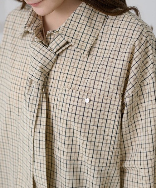 apres jour clair（アプレジュールクレア）の「【apres jour clair】チェックボウタイシャツ（シャツ/ブラウス・レディース・ベージュ系その他/ホワイト系その他/ブラック系その他・フリー/X-LARGE）」の13枚目の写真