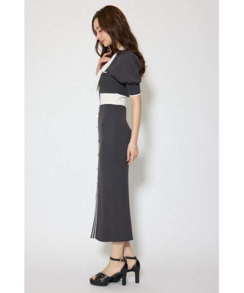 rienda(リエンダ)の「【森香澄さん着用】バイカラーパフスリーブタイトニットワンピース 春服 夏服(ワンピース・レディース・ブルー/ライトブラック/ベージュ・FREE)」の20枚目の写真