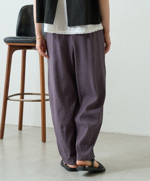 BEARDSLEY(ビアズリー)の「ウエストリブリネンバレルパンツ(その他パンツ・レディース・ブラウン/ダークグレー・1/0)」の8枚目の写真
