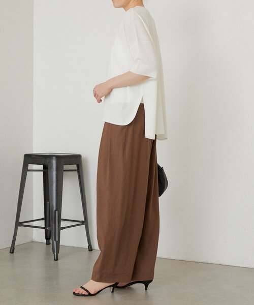 BEARDSLEY(ビアズリー)の「ウエストリブリネンバレルパンツ(その他パンツ・レディース・ブラウン/ダークグレー・1/0)」の22枚目の写真