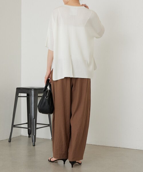 BEARDSLEY(ビアズリー)の「ウエストリブリネンバレルパンツ(その他パンツ・レディース・ブラウン/ダークグレー・1/0)」の21枚目の写真