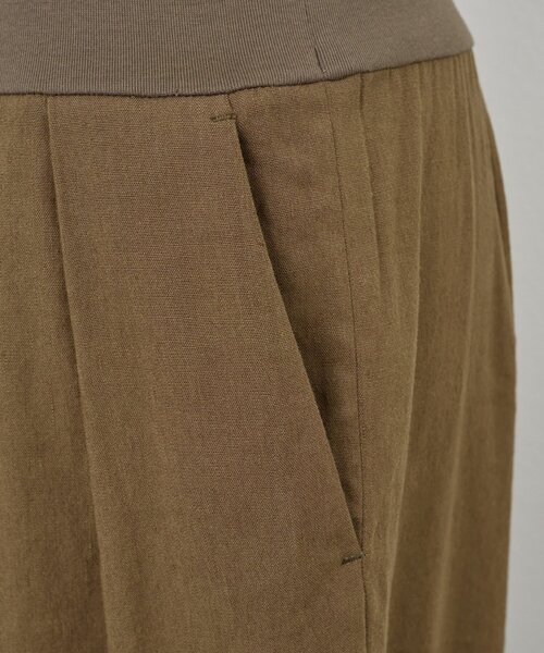 BEARDSLEY(ビアズリー)の「ウエストリブリネンバレルパンツ(その他パンツ・レディース・ブラウン/ダークグレー・1/0)」の12枚目の写真