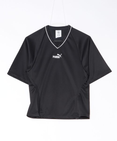PUMA(プーマ)の「PUMA プーマ W F.P.ARCHIVE FOOTBALL Shirt ショートスリーブ 636847 01BK(Tシャツ/カットソー・レディース・ブラック・MEDIUM/SMALL/LARGE)」の1枚目の写真