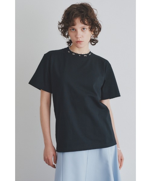 Muel Chic(ミュエルシック)の「Calm Tshirt / カルムTシャツ(Tシャツ/カットソー・レディース・ベージュ/インディゴブルー/オフホワイト/ブラック/ライトピンク・FREE)」の16枚目の写真