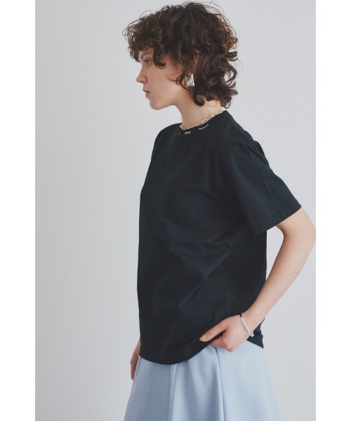 Muel Chic(ミュエルシック)の「Calm Tshirt / カルムTシャツ(Tシャツ/カットソー・レディース・ベージュ/インディゴブルー/オフホワイト/ブラック/ライトピンク・FREE)」の18枚目の写真