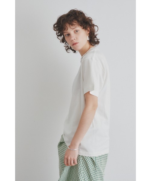 Muel Chic(ミュエルシック)の「Calm Tshirt / カルムTシャツ(Tシャツ/カットソー・レディース・ベージュ/インディゴブルー/オフホワイト/ブラック/ライトピンク・FREE)」の12枚目の写真