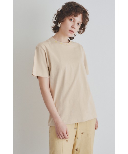 Muel Chic(ミュエルシック)の「Calm Tshirt / カルムTシャツ(Tシャツ/カットソー・レディース・ベージュ/インディゴブルー/オフホワイト/ブラック/ライトピンク・FREE)」の21枚目の写真