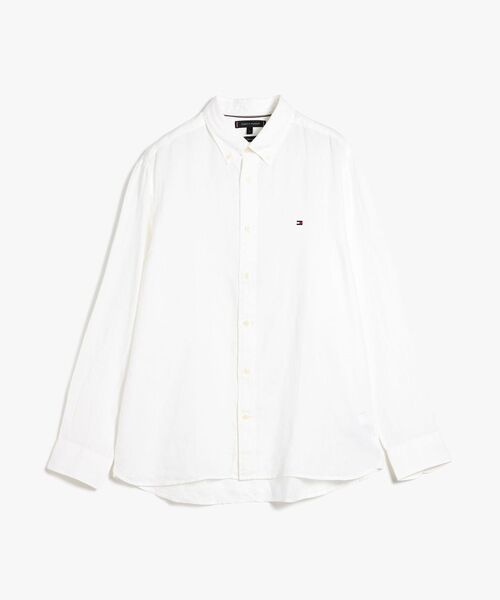 TOMMY HILFIGER（トミーヒルフィガー）の「ピグメント加工リネンソリッドシャツ（シャツ/ブラウス・メンズ・ブルー/ホワイト/ネイビー/グリーン・LARGE/X-LARGE/SMALL/MEDIUM）」の18枚目の写真