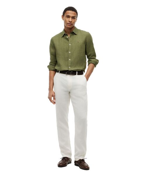 TOMMY HILFIGER（トミーヒルフィガー）の「ピグメント加工リネンソリッドシャツ（シャツ/ブラウス・メンズ・ブルー/ホワイト/ネイビー/グリーン・LARGE/X-LARGE/SMALL/MEDIUM）」の20枚目の写真