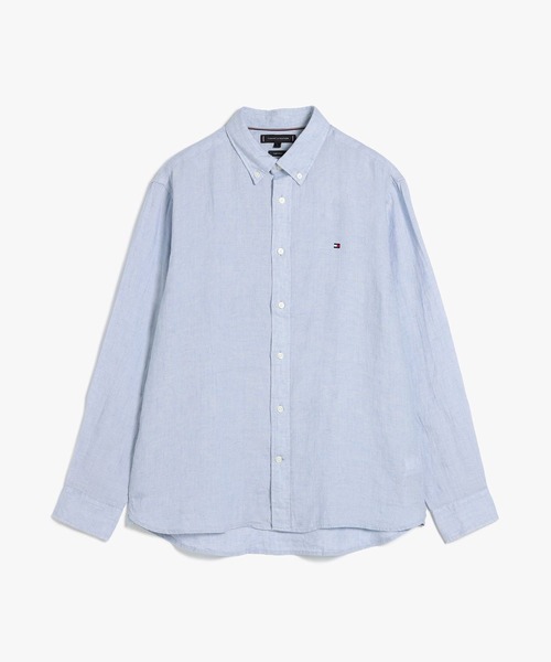 TOMMY HILFIGER（トミーヒルフィガー）の「ピグメント加工リネンソリッドシャツ（シャツ/ブラウス・メンズ・ブルー/ホワイト/ネイビー/グリーン・LARGE/X-LARGE/SMALL/MEDIUM）」の8枚目の写真