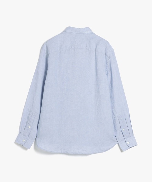 TOMMY HILFIGER（トミーヒルフィガー）の「ピグメント加工リネンソリッドシャツ（シャツ/ブラウス・メンズ・ブルー/ホワイト/ネイビー/グリーン・LARGE/X-LARGE/SMALL/MEDIUM）」の9枚目の写真