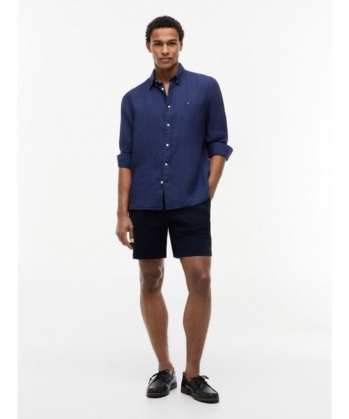 TOMMY HILFIGER（トミーヒルフィガー）の「ピグメント加工リネンソリッドシャツ（シャツ/ブラウス・メンズ・ブルー/ホワイト/ネイビー/グリーン・LARGE/X-LARGE/SMALL/MEDIUM）」の11枚目の写真