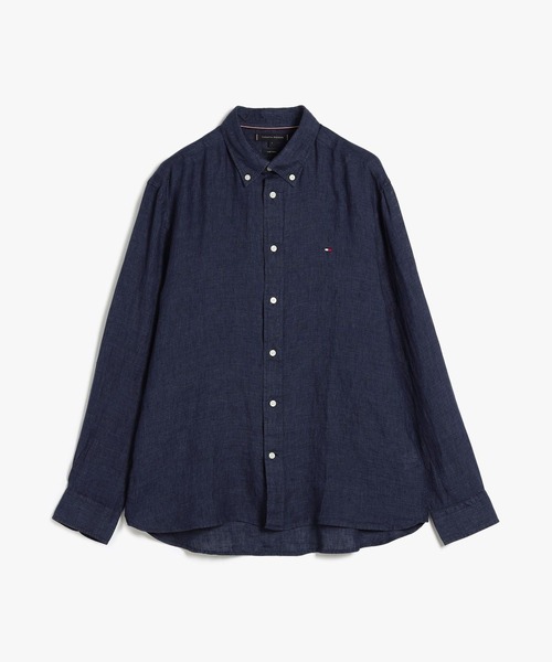 TOMMY HILFIGER（トミーヒルフィガー）の「ピグメント加工リネンソリッドシャツ（シャツ/ブラウス・メンズ・ブルー/ホワイト/ネイビー/グリーン・LARGE/X-LARGE/SMALL/MEDIUM）」の12枚目の写真