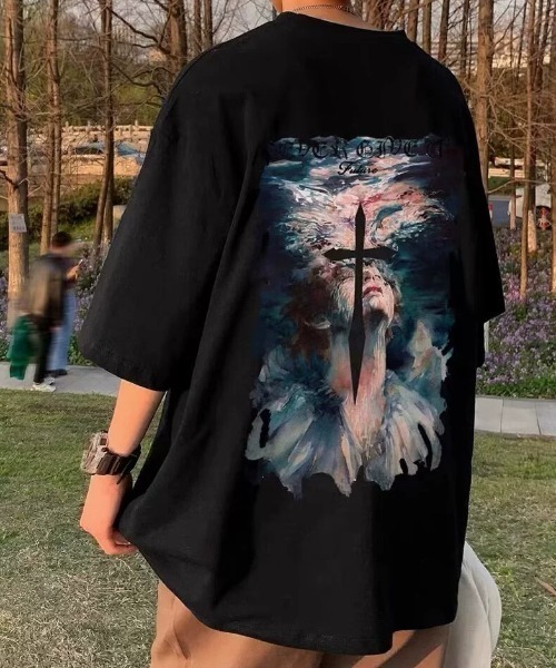 link lot（リンクロット）の「オールドイングリッシュロゴバックフォトクロスプリントT（Tシャツ/カットソー・メンズ・ブラック/ホワイト・M）」の6枚目の写真