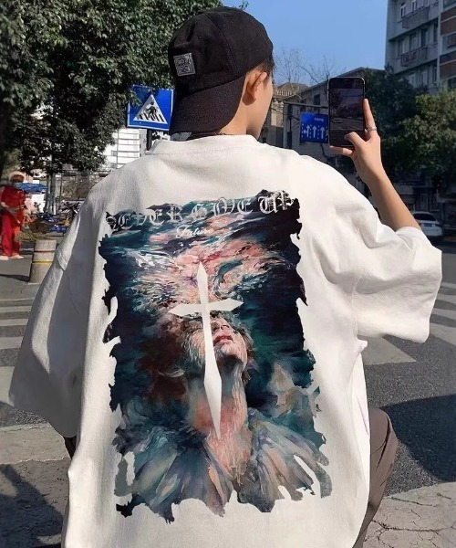 link lot（リンクロット）の「オールドイングリッシュロゴバックフォトクロスプリントT（Tシャツ/カットソー・メンズ・ブラック/ホワイト・M）」の4枚目の写真