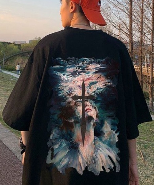 link lot（リンクロット）の「オールドイングリッシュロゴバックフォトクロスプリントT（Tシャツ/カットソー・メンズ・ブラック/ホワイト・M）」の3枚目の写真