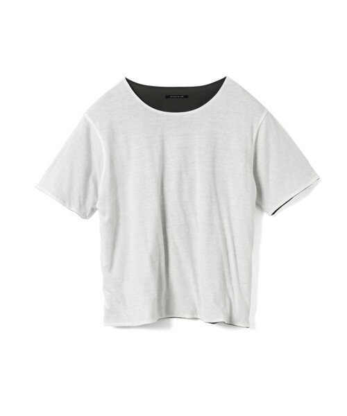 mizuiroind（ミズイロインド）の「mizuiro ind バイカラーリバーシブルTシャツ（Tシャツ/カットソー・レディース・オフホワイト/ブラック/グレー・FREE）」の4枚目の写真