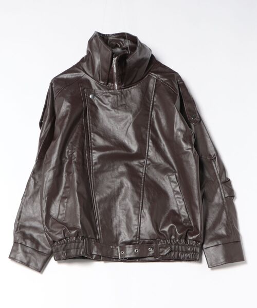 Ritzy(リッツィー)の「オーバーサイズ レザージャケット(ピーコート・レディース・ブラウン/ブラック・M)」の22枚目の写真