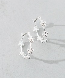 フラワー ライン フープ ピアス