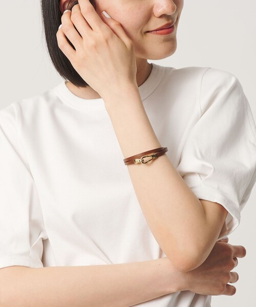 BEAUTY&YOUTH UNITED ARROWS(ビューティーアンドユースユナイテッドアローズ)の「メタル×レザーベルト ブレスレット(ブレスレット・レディース・ブラウン系/ブラック・FREE)」の3枚目の写真