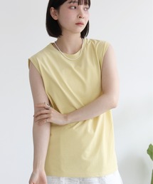 Meli rich | 【接触冷感・吸水速乾・UVカット】プレーティング天竺ベーシックノースリプルオーバー(Tシャツ/カットソー)
