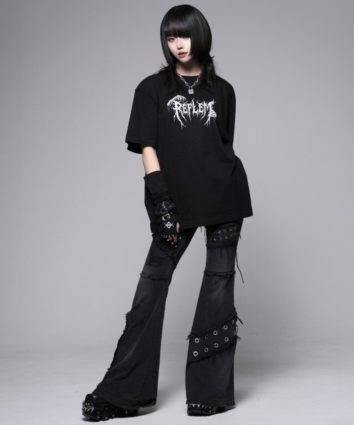 REFLEM(レフレム)の「『REFLEM/レフレム』ホログラムスカルプリントTシャツ/ハーフスリーブカットソー(Tシャツ/カットソー・レディース・ホワイト/ブラック・FREE)」の10枚目の写真