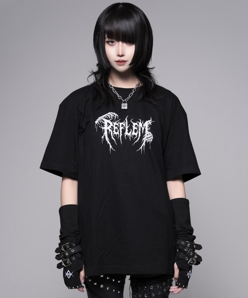 REFLEM(レフレム)の「『REFLEM/レフレム』ホログラムスカルプリントTシャツ/ハーフスリーブカットソー(Tシャツ/カットソー・レディース・ホワイト/ブラック・FREE)」の3枚目の写真