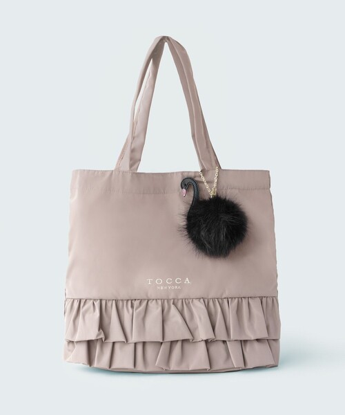 TOCCA(トッカ)の「SOGNO FUR CHARM TOTE トートバッグ(ショルダーバッグ・レディース・ブラック系/レッド系5/ベージュ系/ブラウン系・F)」の3枚目の写真