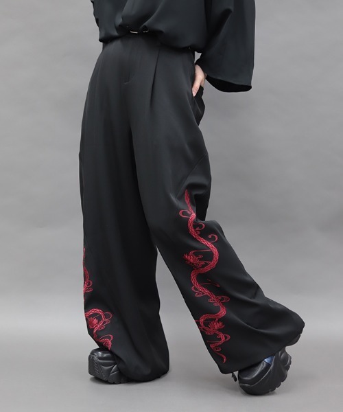 REZEN(リゼン)の「蛇×蓮刺繍ワイドパンツ(その他パンツ・メンズ・ターコイズブルー/ローズ/ライトグレー・MEDIUM/LARGE/SMALL)」の10枚目の写真