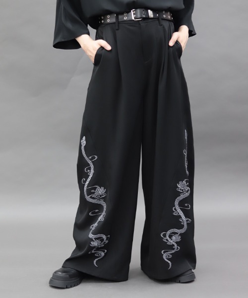 REZEN(リゼン)の「蛇×蓮刺繍ワイドパンツ(その他パンツ・メンズ・ターコイズブルー/ローズ/ライトグレー・MEDIUM/LARGE/SMALL)」の11枚目の写真