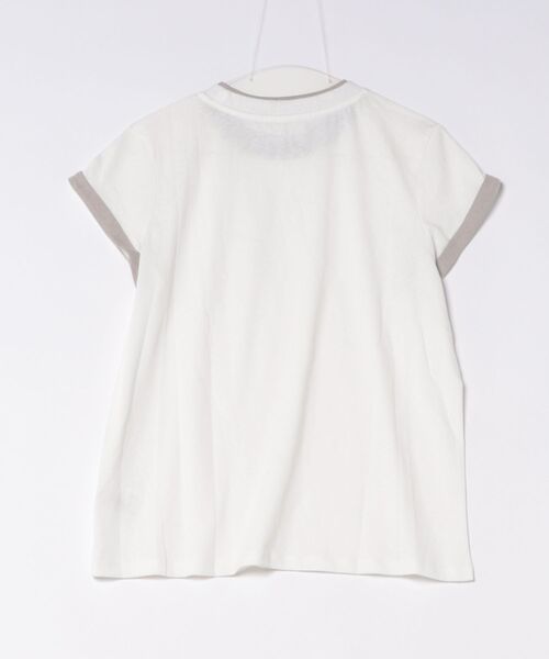 CHUN CHUN NOTES(チュンチュンノーツ)の「26SS/配色ロールスリーブフレンチTシャツ(Tシャツ/カットソー・レディース・ホワイト/ベージュ/ライトグレー・F)」の6枚目の写真