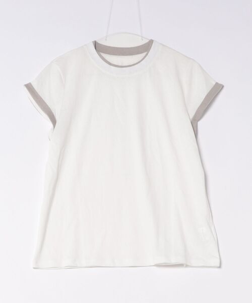CHUN CHUN NOTES(チュンチュンノーツ)の「26SS/配色ロールスリーブフレンチTシャツ(Tシャツ/カットソー・レディース・ホワイト/ベージュ/ライトグレー・F)」の16枚目の写真