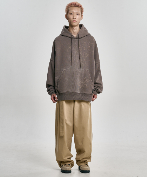 AJOBYAJO（アジョバイアジョ）の「[PBA] SB VNJ Logo Washed Hoodie [BROWN]（パーカー・メンズ・その他・LARGE/X-LARGE）」の6枚目の写真