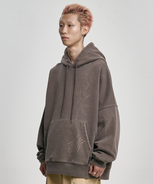 AJOBYAJO（アジョバイアジョ）の「[PBA] SB VNJ Logo Washed Hoodie [BROWN]（パーカー・メンズ・その他・LARGE/X-LARGE）」の8枚目の写真