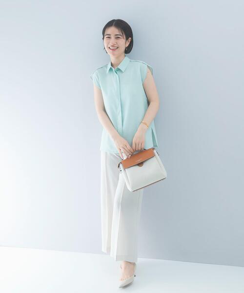 URBAN RESEARCH ROSSO WOMEN（アーバンリサーチ　ロッソ）の「クールタッチ 防シワ ストレートパンツ（その他パンツ・レディース・ブルー系その他/ベージュ系その他・38/36）」の6枚目の写真