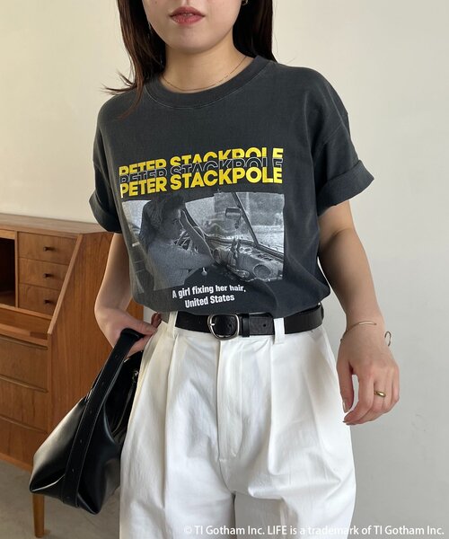CAPRICIEUX LE'MAGE(カプリシューレマージュ)の「〈GOOD ROCK SPEED〉PETER PHOTO Tシャツ(Tシャツ/カットソー・レディース・ブラック・FREE)」の4枚目の写真