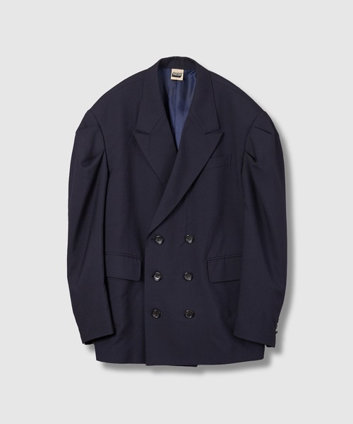 HOLIDAY(ホリデイ)の「WOOL PUFF DOUBLE BREASTED JACKET ウールパフダブルブレストジャケット(テーラードジャケット・レディース・ダークネイビー・ONE SIZE)」の1枚目の写真