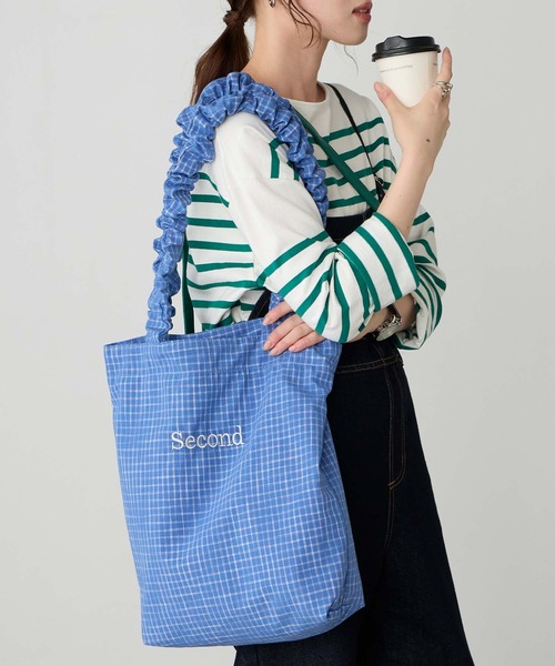 BONLECILL Marche(ボンルシールマルシェ)の「【BONLECILL Marche】ギャザーハンドルチェック柄トートバッグ(トートバッグ・レディース・ブラック/ブルー/イエロー/ベージュ・FREE)」の15枚目の写真
