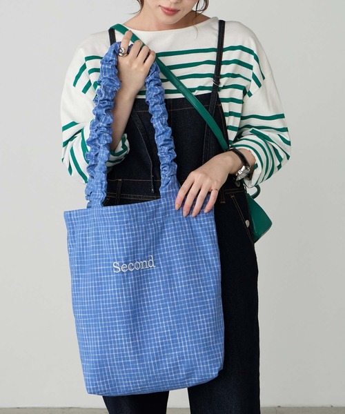 BONLECILL Marche(ボンルシールマルシェ)の「【BONLECILL Marche】ギャザーハンドルチェック柄トートバッグ(トートバッグ・レディース・ブラック/ブルー/イエロー/ベージュ・FREE)」の17枚目の写真