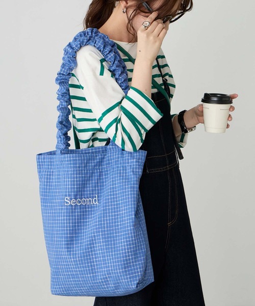 BONLECILL Marche(ボンルシールマルシェ)の「【BONLECILL Marche】ギャザーハンドルチェック柄トートバッグ(トートバッグ・レディース・ブラック/ブルー/イエロー/ベージュ・FREE)」の18枚目の写真