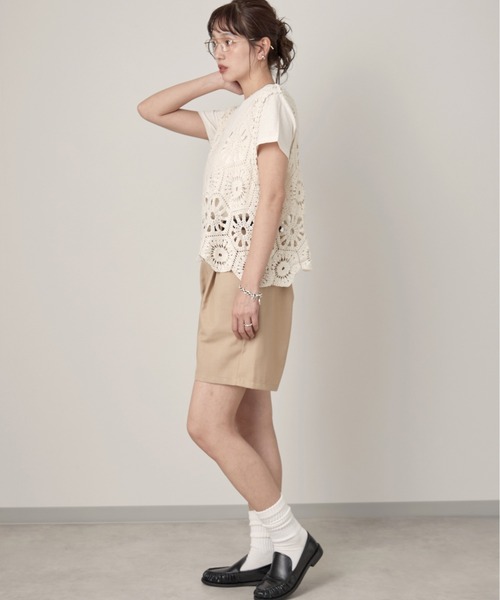 OFROOM(オフルーム)の「Tuck Half Pants|タックハーフパンツ(その他パンツ・レディース・ブラック/グレー/ベージュ・SMALL/MEDIUM/LARGE)」の12枚目の写真