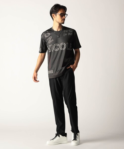 NICOLE CLUB FOR MEN(ニコルクラブフォーメン)の「総柄ロゴプリントTシャツ(Tシャツ/カットソー・メンズ・ブラック/ブルー/ホワイト・XL/M/L)」の5枚目の写真