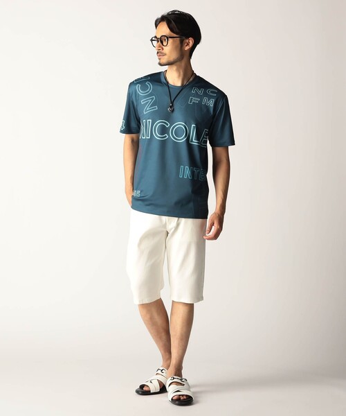 NICOLE CLUB FOR MEN(ニコルクラブフォーメン)の「総柄ロゴプリントTシャツ(Tシャツ/カットソー・メンズ・ブラック/ブルー/ホワイト・XL/M/L)」の6枚目の写真