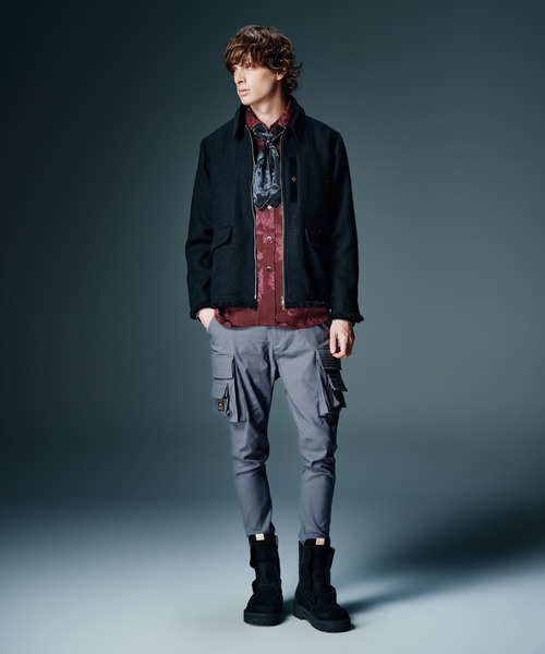 glamb(グラム)の「Studs Line Shirt II / スタッズラインシャツII(シャツ/ブラウス・メンズ・アイボリー/カーキ/ワイン・S/M/L)」の17枚目の写真