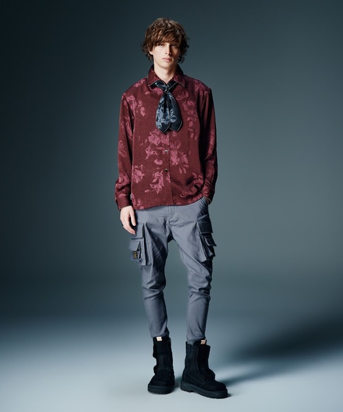 glamb(グラム)の「Studs Line Shirt II / スタッズラインシャツII(シャツ/ブラウス・メンズ・アイボリー/カーキ/ワイン・S/M/L)」の16枚目の写真